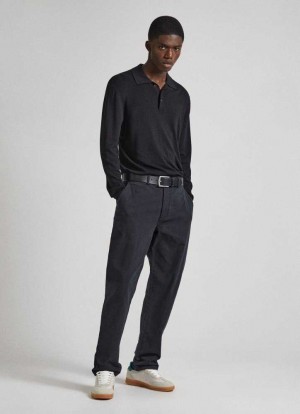 Pantalones Pepe Jeans Regular Fit Chino Trousers Hombre Negras | 976XMWKGJ