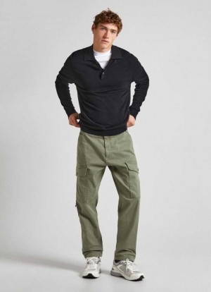 Pantalones Pepe Jeans Relaxed Fit Cargo Trousers Hombre Marrones Verde | 421OMBFVR