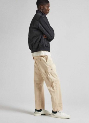 Pantalones Pepe Jeans Relaxed Fit Cargo Trousers Hombre Beige Claro | 710VWQFAY