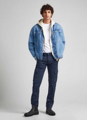 Pantalones Pepe Jeans Sean Regular Fit Chino Trousers Hombre Azules | 359FVBQCI