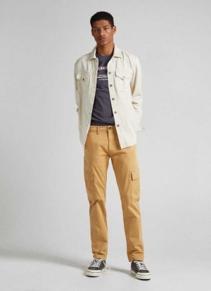 Pantalones Pepe Jeans Sean Regular Fit Chino Trousers Hombre Amarillo | 352JZESKX