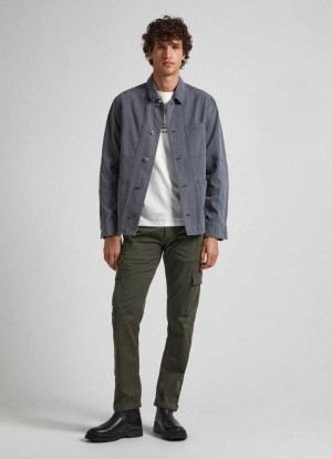 Pantalones Pepe Jeans Sean Regular Fit Chino Trousers Hombre Verde Oliva Verde | 268NLWMRC