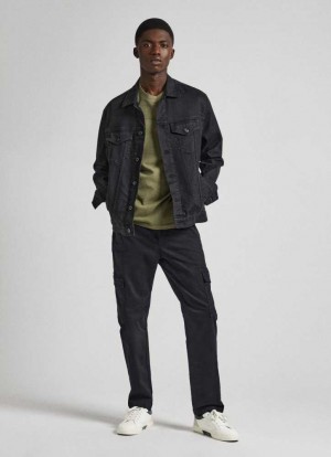 Pantalones Pepe Jeans Slim Fit Cargo Trousers Hombre Negras | 147JKLIEZ