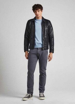 Pantalones Pepe Jeans Sloane Regular Chino Trousers Hombre Gris | 768CFAKRW