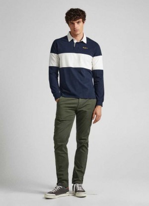 Pantalones Pepe Jeans Sloane Regular Chino Trousers Hombre Verde Oliva Verde | 718LDUPYW