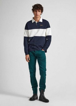 Pantalones Pepe Jeans Stanley Five-pocket Trousers Hombre Verde | 713GORCDB