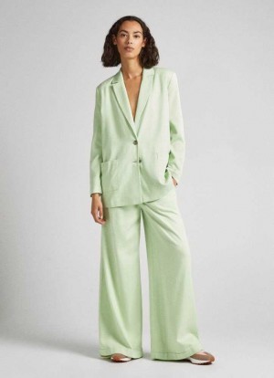 Pantalones Pepe Jeans Stretch Twill Palazzo Trousers Mujer Verde | 857OXILYW