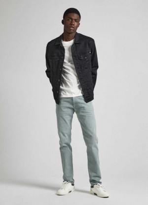 Pantalones Pepe Jeans Taper Fit Five Pocket Trousers Hombre Verde | 719HKJXIY