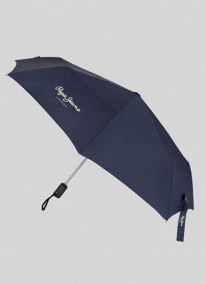 Paraguas Pepe Jeans Ned Folding Automático Umbrella Hombre Azul Marino | 578KLDBMV