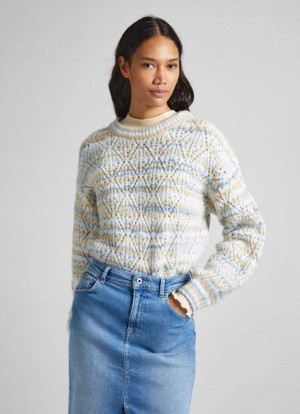 Prendas De Punto Pepe Jeans A Rayas Perkins Collar Knit Mujer Multicolor | 642QRKXPO