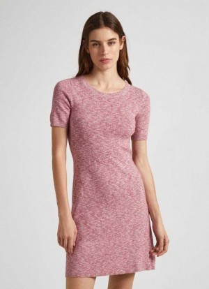Prendas De Punto Pepe Jeans Algodon Melange Vestido Mujer Rojas | 281LFOXZK
