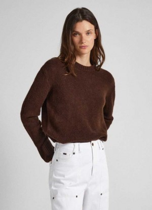 Prendas De Punto Pepe Jeans Crew Neck Knit Mujer Marrones | 365JLBTYU