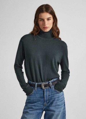 Prendas De Punto Pepe Jeans Openwork Detail Knit Mujer Verde | 657GOTQKW
