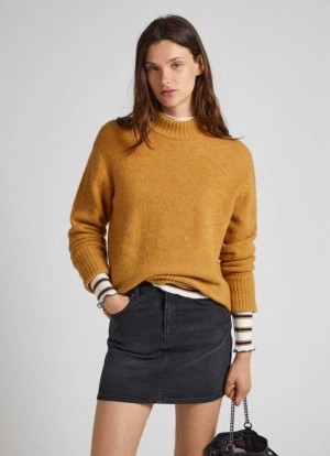 Prendas De Punto Pepe Jeans Turtleneck Jumper Mujer Marrones Beige | 059UBNXET