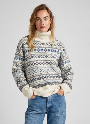 Prendas De Punto Pepe Jeans Turtleneck Jacquard Knit Mujer Multicolor | 835XANTRP