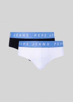 Ropa Interior Pepe Jeans 2pack Stretchy Algodon Briefs Hombre Blancas | 469SURCTL