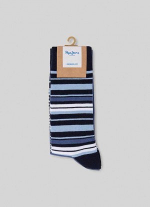 Ropa Interior Pepe Jeans 3-pack Mixed Crew Socks Hombre Azules | 361ABODCP