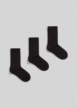 Ropa Interior Pepe Jeans 3-pack Plain Crew Socks Mujer Negras | 426ZWCJYI
