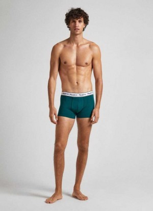 Ropa Interior Pepe Jeans 3-pack Solid Colour Boxers Hombre Amarillo | 591KMIAET