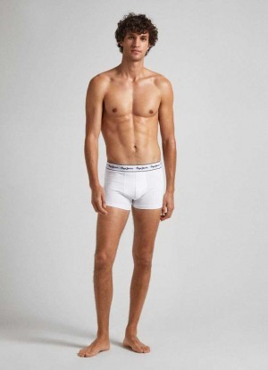 Ropa Interior Pepe Jeans 3pack Stretchy Algodon Boxers Hombre Blancas | 597JVABPH