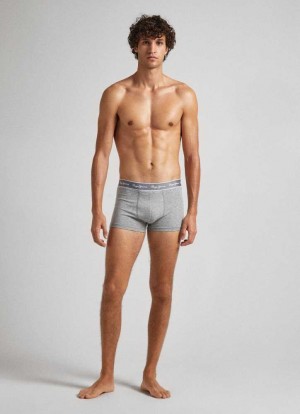 Ropa Interior Pepe Jeans 3pack Stretchy Algodon Boxers Hombre Gris | 356ZRGXPK