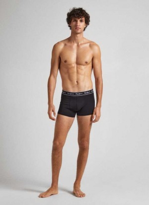 Ropa Interior Pepe Jeans 3pack Stretchy Algodon Boxers Hombre Negras | 681OMYWPI