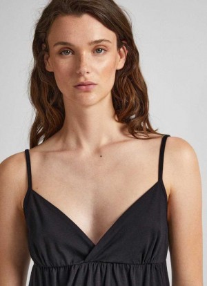 Ropa Interior Pepe Jeans Algodon Jersey Nightdress Mujer Negras | 859GTXSEV