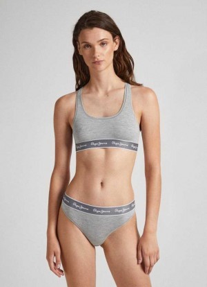 Ropa Interior Pepe Jeans Algodon Sports Bra Mujer Gris | 590ZPXCIR