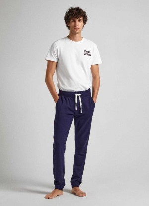 Ropa Interior Pepe Jeans Algodon Terry Trousers With Logo Hombre Azul Marino | 463TYLJUF