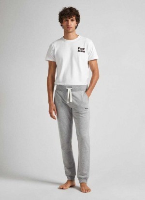 Ropa Interior Pepe Jeans Algodon Terry Trousers With Logo Hombre Gris | 792SAXEVR