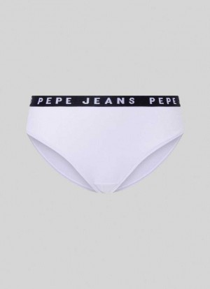 Ropa Interior Pepe Jeans Classic Panty With Printed Logo Mujer Blancas | 136BWLGAY