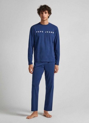Ropa Interior Pepe Jeans Printed Logo Algodon Trousers Hombre Azul Marino | 860SDTRXJ