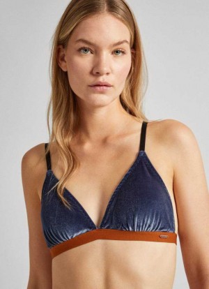 Ropa Interior Pepe Jeans Velvet Bra Mujer Negras | 368JMYQVB