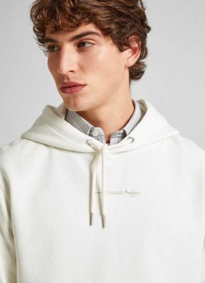 Sudadera con Capucha Pepe Jeans Adjustable Hoodie Hombre Blancas | 596DVHJYC