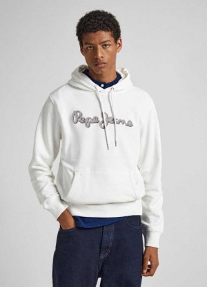 Sudadera con Capucha Pepe Jeans Adjustable Hoodie Hombre Blancas | 697VUGMRA