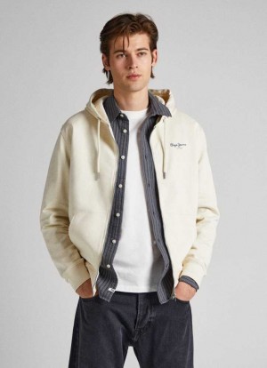 Sudaderas Pepe Jeans Encapuchado And Zipped Sweatshirt Hombre Blancas | 265MVOGWD