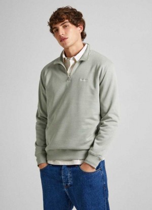 Sudaderas Pepe Jeans Half-zip Sweatshirt Hombre Verde | 623XMOAPQ