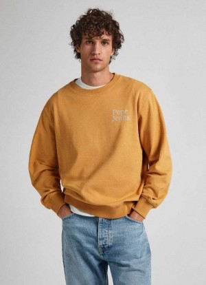 Sudaderas Pepe Jeans Sweatshirt With Printed Logo Hombre Beige | 038ARJCYE