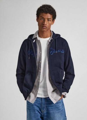 Sudaderas Pepe Jeans Zip-up Sweatshirt Hombre Azules | 934VGDIMU