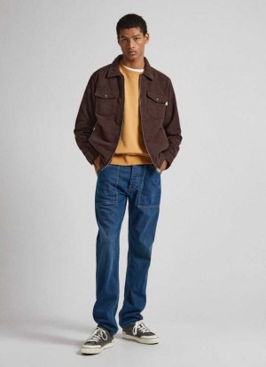 Trends Pepe Jeans Byron Relaxed Fit Mid-rise Jeans Hombre Azules | 586VFOCPH