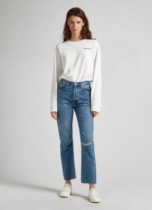 Trends Pepe Jeans Celyn Directo Fit High-rise Jeans Mujer Azules | 045LACXOM