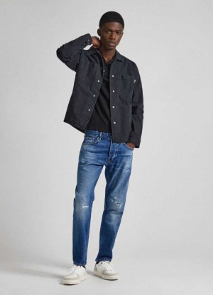 Trends Pepe Jeans Mid-rise Taper Fit Jeans Hombre Azules | 365JFGKVZ