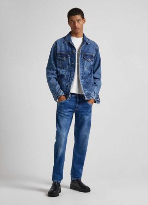 Trends Pepe Jeans Pista Regular Fit Mid-rise Jeans Hombre Azules | 521SLJXMW