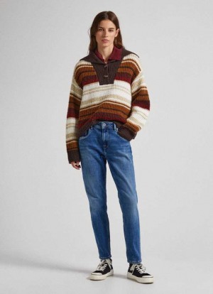 Trends Pepe Jeans Violet Relaxed Fit High-rise Jeans Mujer Azules | 984DPWFKJ