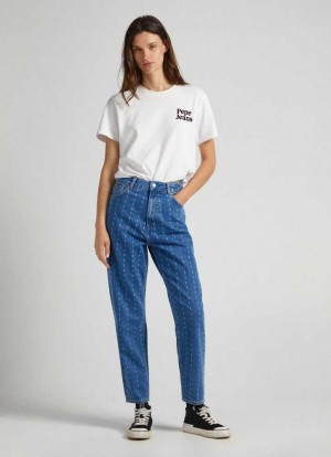 Trends Pepe Jeans Willow Tapered Fit High-rise Jeans Mujer Azules | 692NJSGEQ