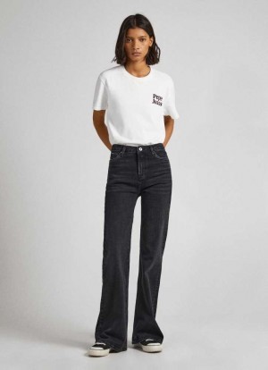 Vaqueros Acampanados Pepe Jeans Willa Flare Fit High-rise Jeans Mujer Azules | 019GQFNIC