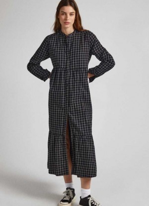 Vestido Pepe Jeans Checked Algodon Vestido Mujer Multicolor | 514LKIDBJ