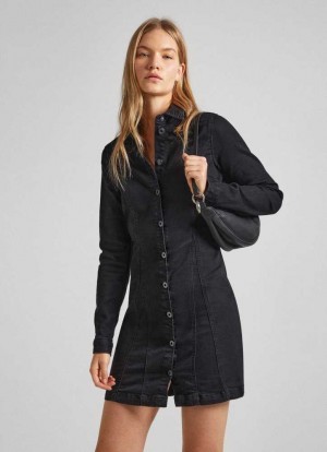 Vestido Pepe Jeans Denim Corta Vestido Mujer Azules | 205ZWGKDN