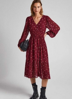 Vestido Pepe Jeans Dot Print Vestido Mujer Multicolor | 178ODFQJW