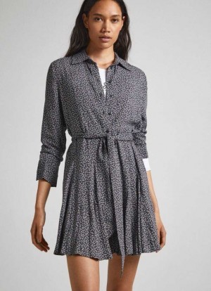 Vestido Pepe Jeans Floral Print Dobby Vestido Mujer Multicolor | 083EFVKNC